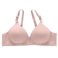 thumbnail image 1 of ManxiVoo Side Folded Full Coverage Wireless Bra for Women Soft Lightweight Support Minimizer with Wide Band L Size Light Pink, 1 of 7