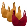 thumbnail image 2 of Bras for Women, 3PC Womans Large Size Solid Color Without Steel Ring Gathering Comfortable Bras Daily Bra, 2 of 2
