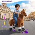 thumbnail image 3 of PonyCycle Ride-On Horse Toy for Kids, Plush Riding Pony with Sound & Hand Brake, Kid-Powered, Ages 3–4, Brown, Ux324, 3 of 10