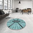 thumbnail image 4 of Ahgly Company Machine Washable Indoor Rectangle Transitional Greenish Blue Green Area Rugs, 2' x 3', 4 of 7