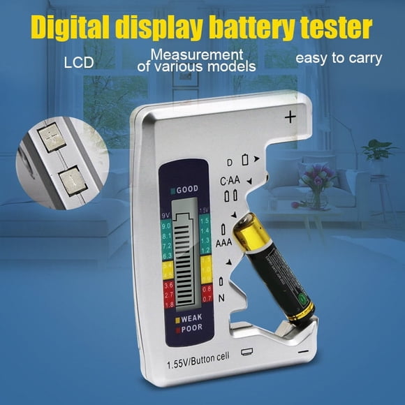 CNKOO Testeur Universel de Pile, Compteur pour AAA C D N 1,55 V 9 V, Pile à Bouton