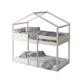 thumbnail image 2 of HMD Pasco Twin Over Twin Solid Wood House Loft Bed Frame Box A, Antique White, 2 of 3