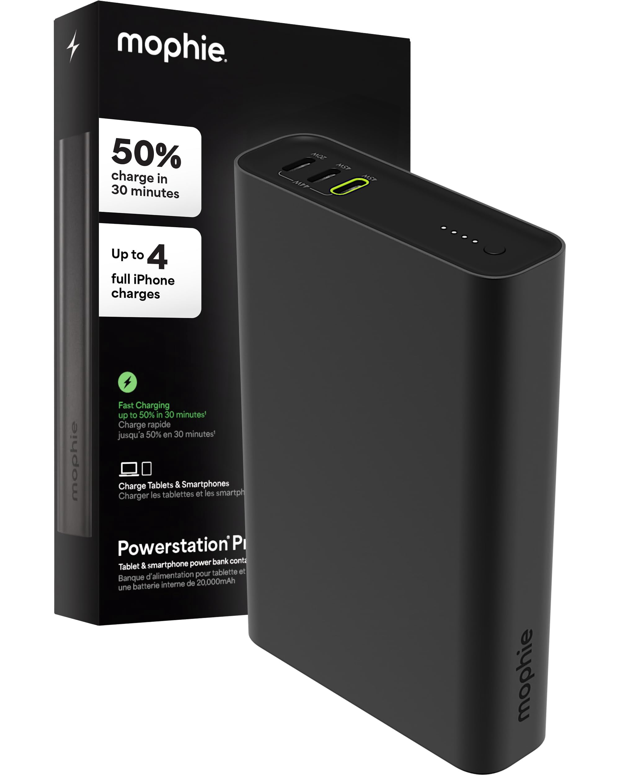 Mophie Powerstation Fast 20,000mAh Power Bank | Faster Charging | 45W, Multi-Device