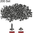 thumbnail image 3 of 200 Sets Leather Rivets 12 x 8mm Metal with 3 Setter Tools Gunmetal, 3 of 7