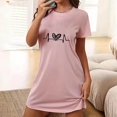 thumbnail image 2 of Rbaofujie Vêtements de Nuit pour Femmes Robe de Nuit Courte Surdimensionnée pour Femmes Imprimée à Col Rond et Manches Courtes Robe Vêtements de Nuit pour Filles, 2 of 6