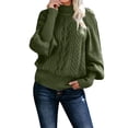 thumbnail image 1 of Ladies Mid Neck Sweater Long Sleeve Sweatshirts Loose Long Sleeve Knit Fall Sweaters Men Solid Color Sweater Pullover Sweatshirts for Big and Tall Top, 1 of 6