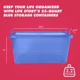 thumbnail image 3 of Life Story Bac de Rangement Empilable de 55 Qt, Contenant à Couvercle Léger, Bleu, Lot de 12, 3 of 10