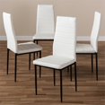 thumbnail image 3 of Baxton Studio Armand Faux Leather Dining Chair in White (Set of 4), 3 of 5