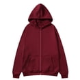 thumbnail image 1 of Zip Up Hoodies for Men Long Sleeve Sweatshirt Loose Fit Solid Color Fall Sweatshirts, 1 of 6
