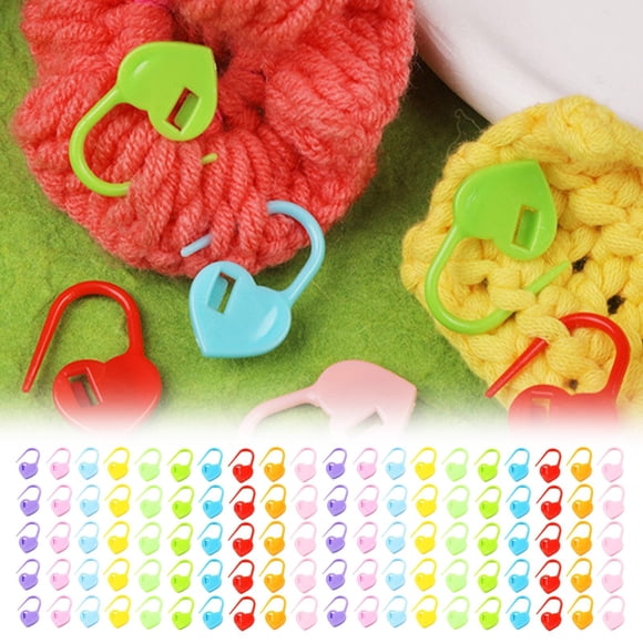 Cosmug Love Shaped Knitting Markers,100Pcs Decorative Stitch Markers for Crochet and Weaving,Knitting Accessories,Stitch Markers,Hot Pink,100Pcs