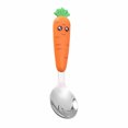thumbnail image 1 of Cute Cartoon Carrot Cutlery Food Material Kid Stainless Steel Tableware Carrot Fork Spoon, 1 of 4