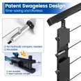 thumbnail image 3 of [Patent] Muzata 10 Pairs 1/8"" Black Swageless Invisible Cable Railing Kit Hardware Swageless Fittings Tensioner and Terminal Hidden for 2""x2"" Metal Post T316 Stainless Steel Cable Railing System CB, 3 of 5