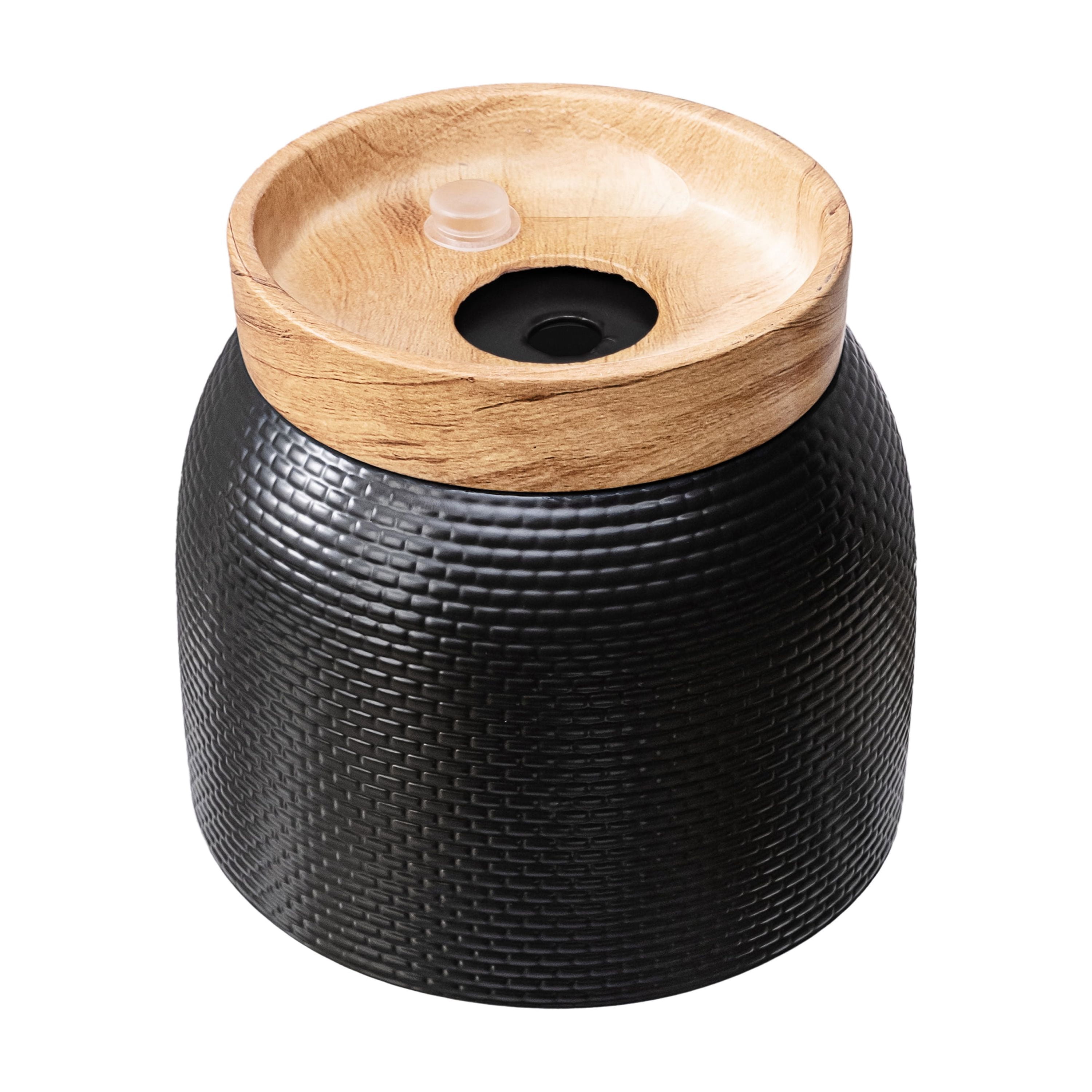 Better Homes and Gardens Pot tressé Channing en céramique noire de 8 pouces