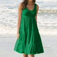 thumbnail image 1 of TIMIFIS Robe Midi d'Été Décontractée Unie Sans Manches pour Femme Grande Taille, Blouse Fluide de Plage et de Fête, 1 of 6