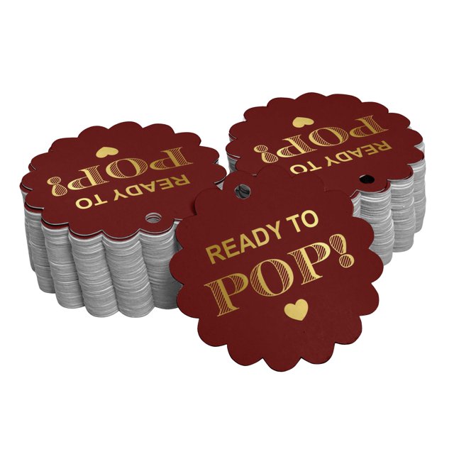 Inkdotpot 50 Pack Ready To Pop Baby Shower Favor Paper Tags Craft Real Gold Foil Hang Tags