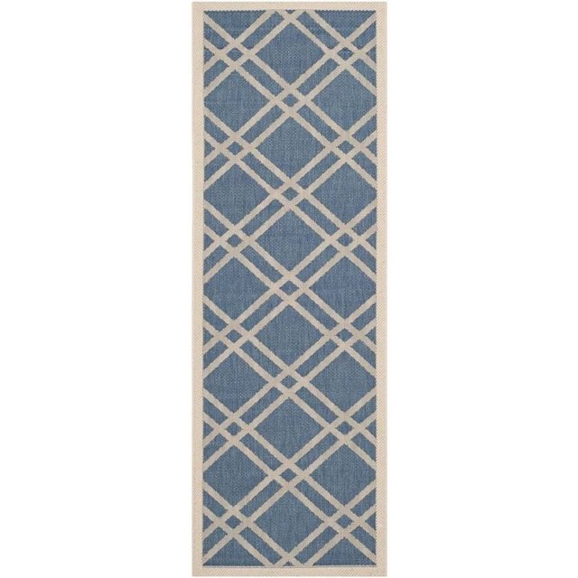 Safavieh Courtyard Blue Indoor Outdoor Rug - Runner 2'3" x 6'7"