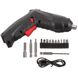 KONTONTY 15 Pièces sans fil de perceuse électrique noir Compact pour DIY Tâches d'entretien des outils