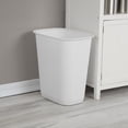 thumbnail image 3 of Sterilite 34 L Rectangular Wastebasket, Large Open Plastic Trash Can with Sleek Design, Ideal for Kitchen, White, 3 of 5