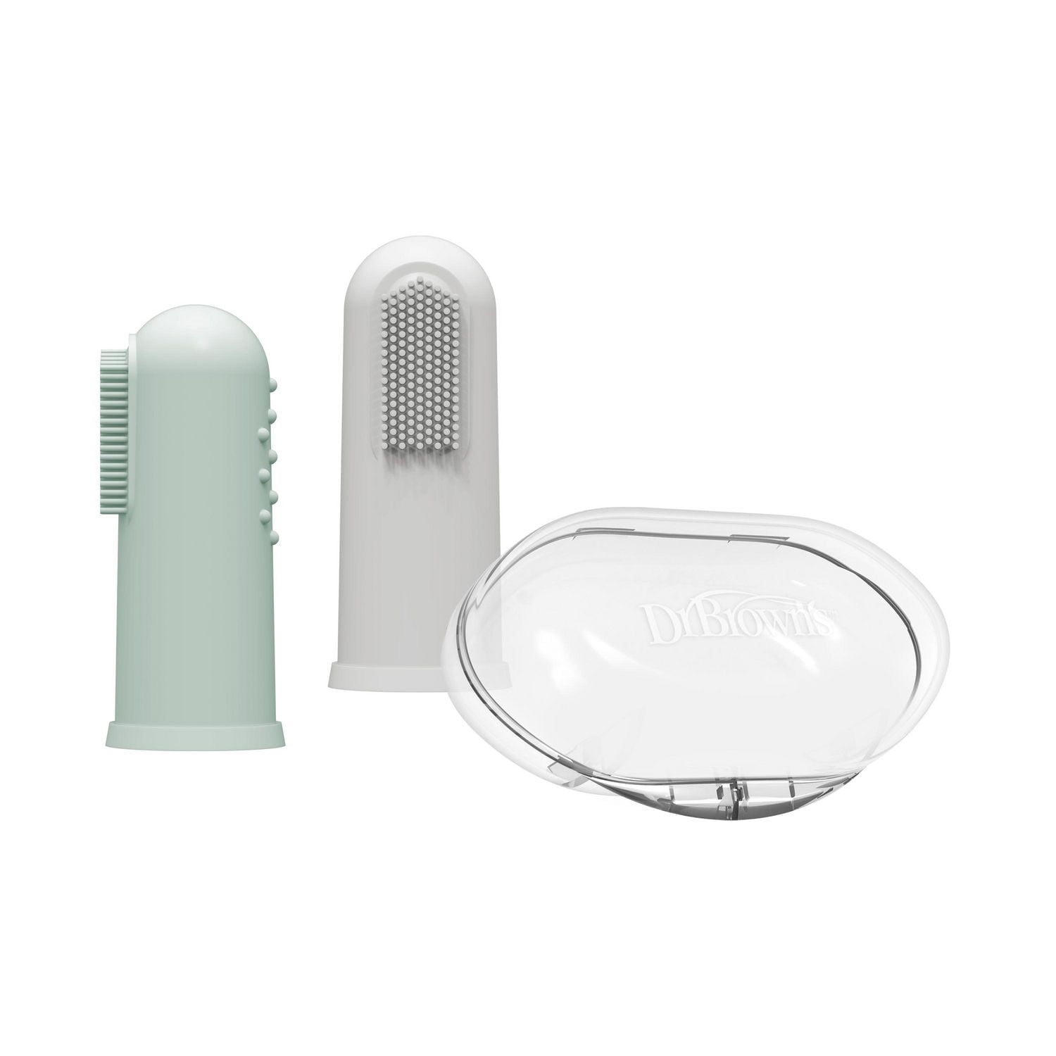 Brosse à dents pour doigts de Dr. Brown's vert and gris paquets de 2