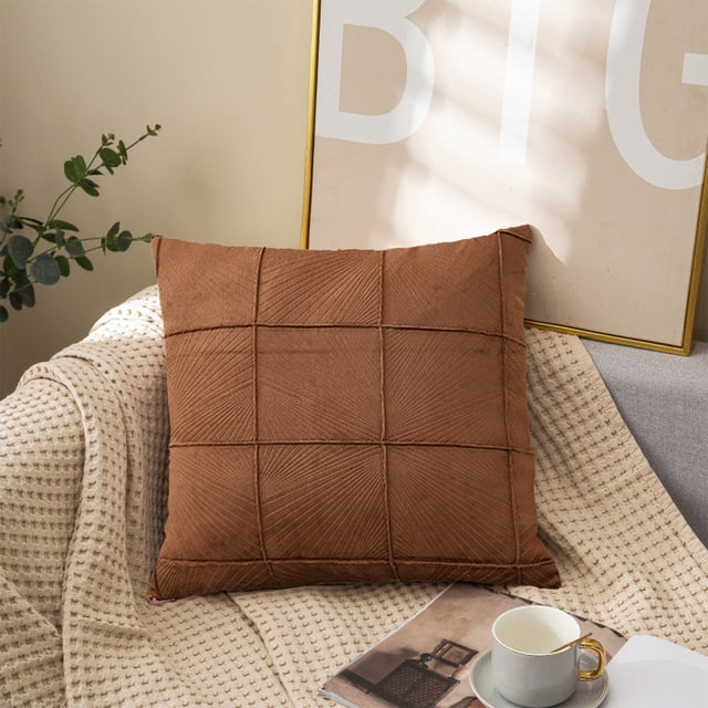 Brushed Pillowcase Line Back Cushion Pillow Case For Sofa Bedroom