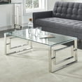 thumbnail image 4 of Contemporary Stainless Steel & Glass Coffee Table in Silver, 4 of 6