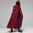 thumbnail image 2 of Penkiiy Cape avec Capuche Homme Liquidation Homme Patchwork à Capuche Décontracté Fête Rétro Gothique Longue Cape Tenue de Scène Cape Rouge, 2 of 6