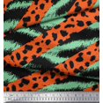 thumbnail image 2 of Soimoi Green polyester Crepe Fabric Leopard & Wild Animal Skin Print Fabric by The Yard 42 Inch Wide, 2 of 3