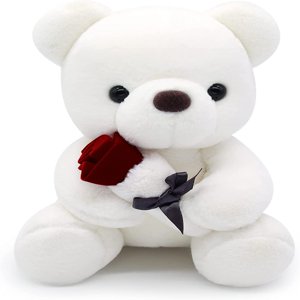 Teddy Bear Plush Toy Teddy Bear Stuffed Animal with Rose  Kawaii Brown Stuffed Teddy Bear Plush Bear Bear Plushie Toy for Kids Girl Girlfriend Birthday Valentine‘s Day Gifts