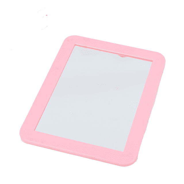 CHOKLocker Mirror Safety-Oriented Rounded Corners Magnetic Cosmetic Mirror in pink, featuring a durable glass surface and lightweight plastic frame. Designed with rounded corners for safety and portability, this compact mirror is ideal for travel or locker use, offering unmatched adhesion to metal surfaces.