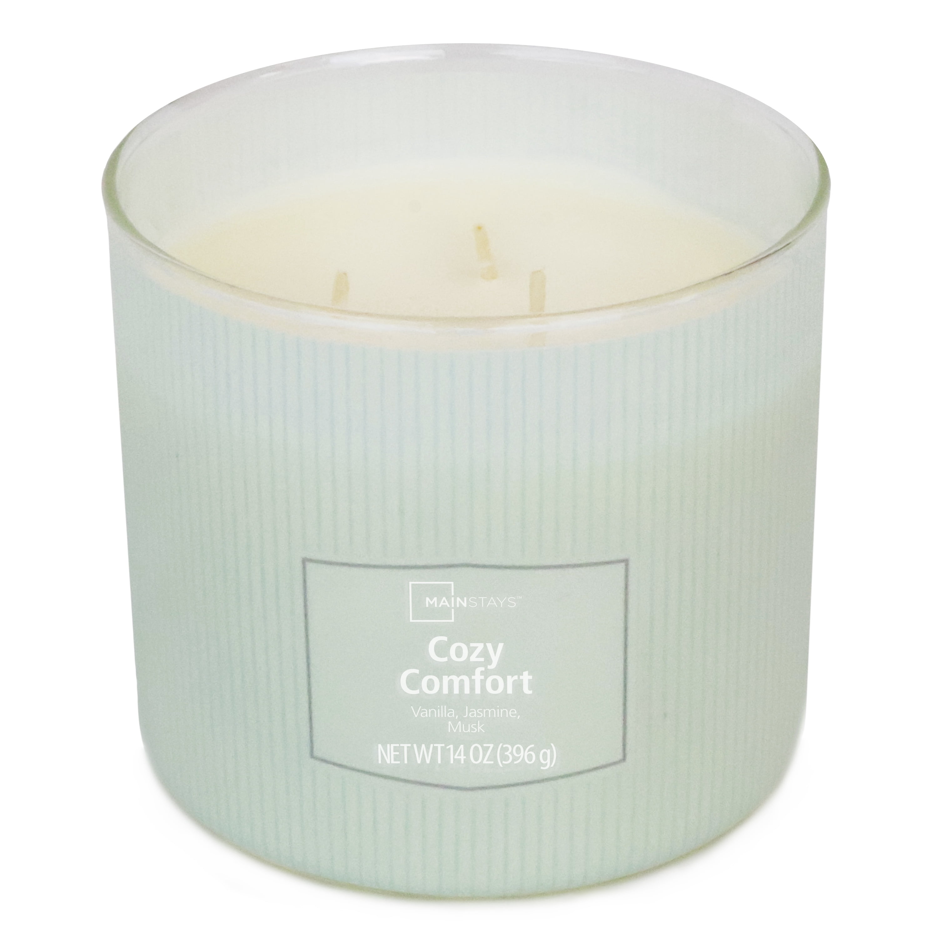Mainstays 3-Wick Textured Wrapped Cozy Comfort Scented Candle, 14 oz