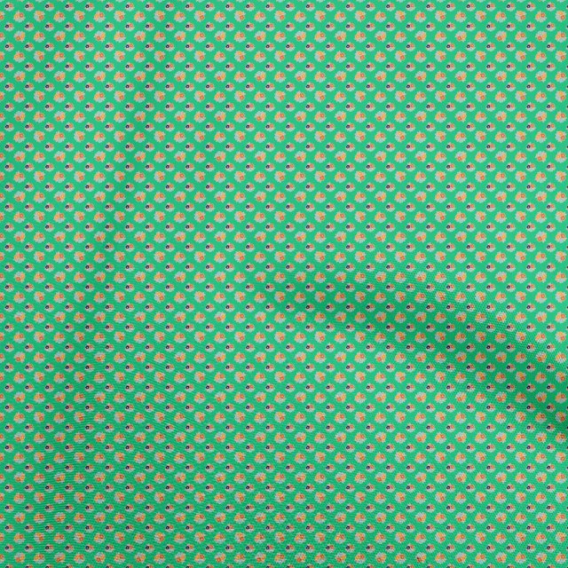 Tissu Vert de Mer de Rayonne de Pomme Asiatique Rétro Floral Robe Tissu Tissu Imprimé par la Cour 56 Pouces de Large