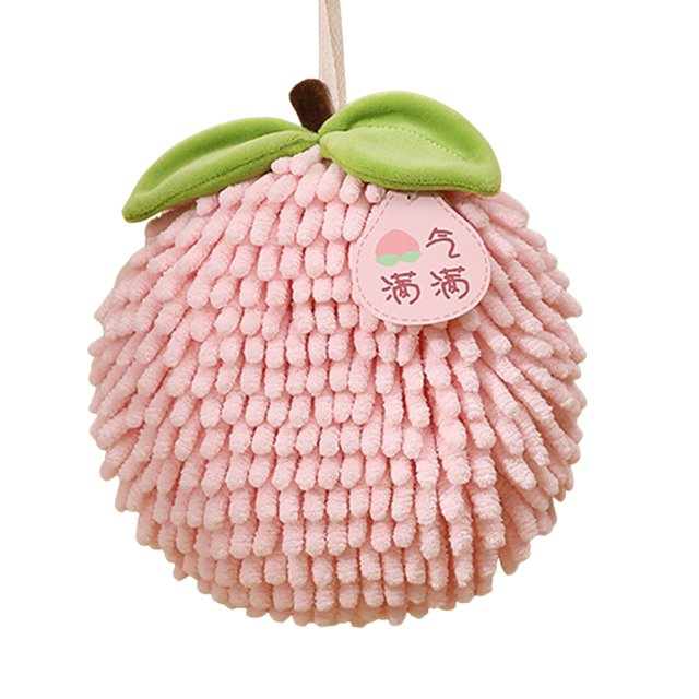 Ohufall Fuzzy Ball Hand Towel With Hanging Loop For Bathroom Cute Fruit Decorative Ball Towel Soft Absorbent Ball Towel Sets For Kitchen Bathroom Hand Towels For Bathroom