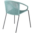 thumbnail image 4 of Armen Living LCSNSIWSB Snack Indoor Outdoor Stackable Steel Dining Chair with Wasabi Rope - Set of 2, 4 of 8
