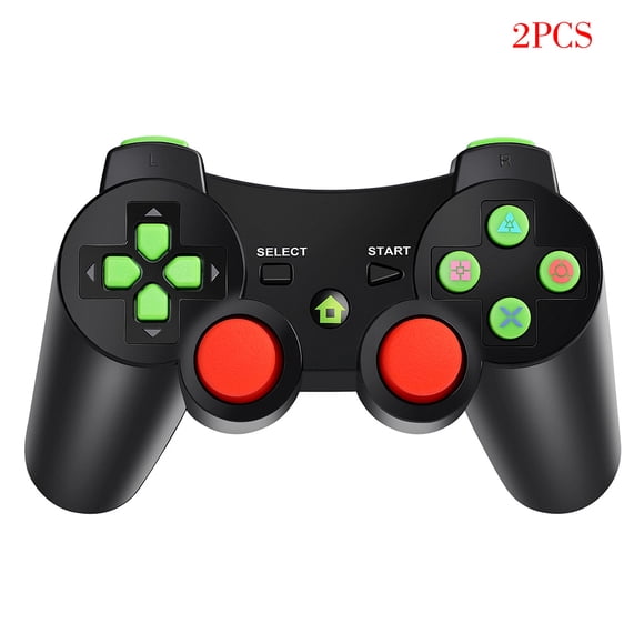 Xingzhi 2 Pcs Manette de Jeu Bluetooth Joystick Sans Fil Manette de Jeu de Remplacement pour Console de Jeu PS3, Noir
