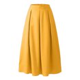 thumbnail image 4 of Pisexur Jupe Mode Femmes Printemps Été Ceinture Fermeture Éclair Taille Haute Uni Jupe Rétro Femmes Plissée Robe Femmes, 4 of 5