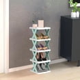 thumbnail image 4 of TopLLC Shoe Rack Organizer Fashion Scandinavian Style Household Storage Shelves Multilayer Detachable Living Room Dormitory Organizing Rack DIY Simplistic Shoe Racks Plastic Five Tier DIY Simple Shelf, 4 of 6