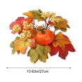thumbnail image 3 of SLYNSHome Halloween Fall Candle Rings Mini Wreaths Maple Leaf Pumpkin Candle Holder for Thanksgiving Halloween Table Fall Decor Centerpieces, 3 of 7