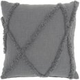 thumbnail image 1 of homeroots home decor 386307 Boho Chic Gray Textured Lines Throw Pillow, 1 of 3