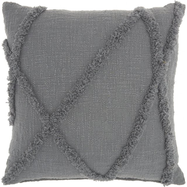 homeroots home decor 386307 Boho Chic Gray Textured Lines Throw Pillow