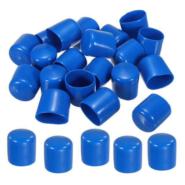 Uxcell Rubber End Caps Cover Vinyl Screw Thread Protector Round Vacuum Caps for Screw Bolt Pipes 1 inch 20Pcs
