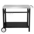 thumbnail image 2 of Royal Gourmet PC3401S Double Shelf Movable Dining Cart Work Table with Handle Outdoor Kitchen Prep Trolley Storage, 2 of 7