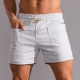 thumbnail image 5 of EOYWHK Summer Shorts for Men 100% Cotton Ultra Soft Lounge Shorts Elastic Waist Drawstring with Pockets, 5 of 5