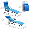 thumbnail image 3 of Outsunny Chaise Longue Extérieure Inclinable Pliante et Réglable Robuste - Ensemble de 1, Bleu, 3 of 10