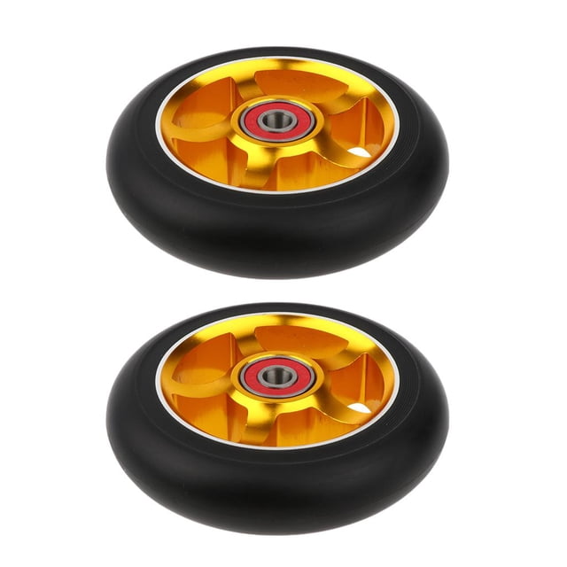 2x Roues de Trottinette/ Kick de Remplacement avec Roulements et Bagues