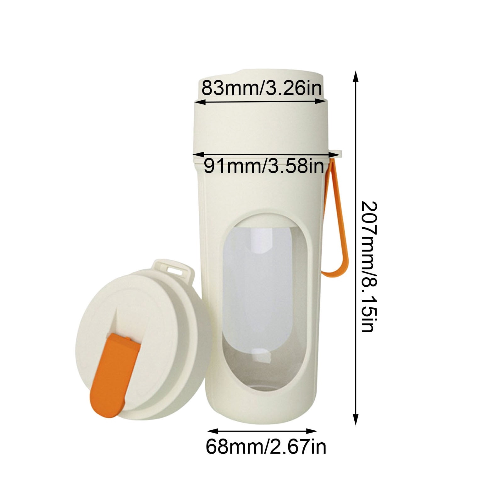 Portable Blender Cup,Portable Rechargeable Mini Travel Blender Juicer with Two Lids and Straw