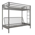 thumbnail image 2 of DHP Miles Twin over Futon Metal Bunk Bed with Ladder for Kids, 2 of 9