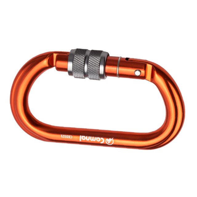 25 Vis Verrouillage Mousqueton Escalade Extérieure Rappel - Orange Screwgate, 110x61mm