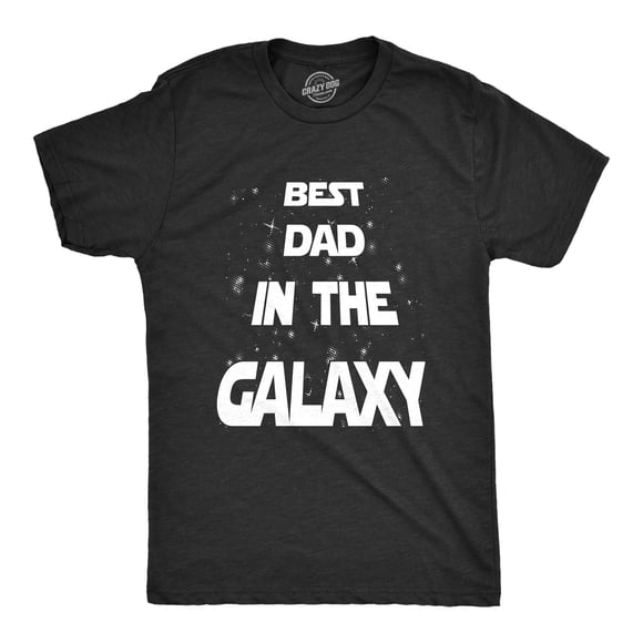 T-shirt pour Hommes « Meilleur Papa de la Galaxie » Drôle de Film Science-Fiction Fête des Pères pour Gars (Noir) - L