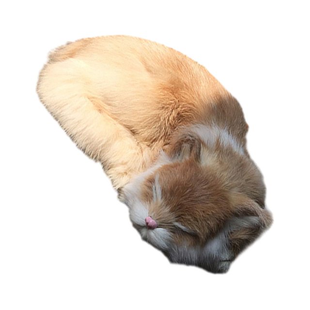 Redempat Doux au Toucher Réaliste Émulation de Chat Endormi Chats Respirant pour une Expérience Confortable Large Application Mixte Jaune 1Set