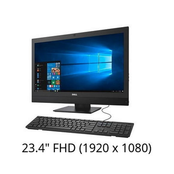 Dell OptiPlex 7450 AIO Quadricœur Intel Core i5-7500 3,4 GHz / 16 Go / 500 Go SATA HDD / 23,4 Pouces FHD (1920 x 1080) / Caméra / Wi-Fi / USB-C / HDMI / Windows 11 Pro / Remis à Neuf